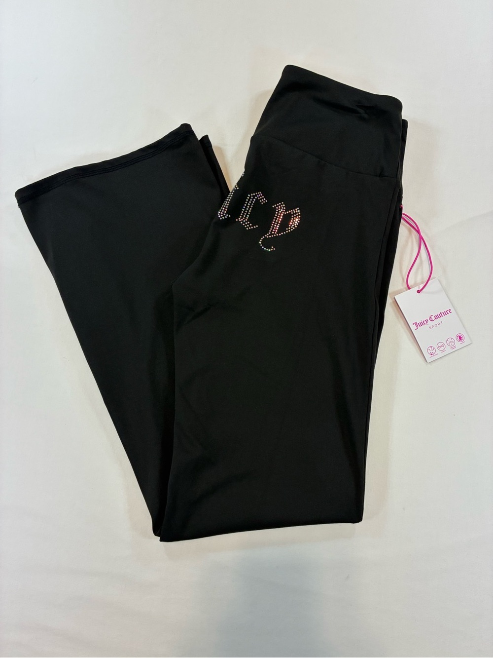 Juicy Couture Black Leggings with Rhinestone Logo